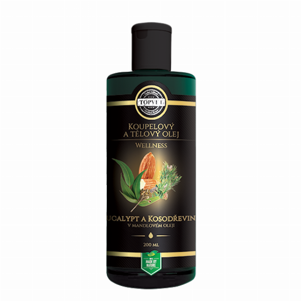 Eucalyptus and shrub pine in almond oil