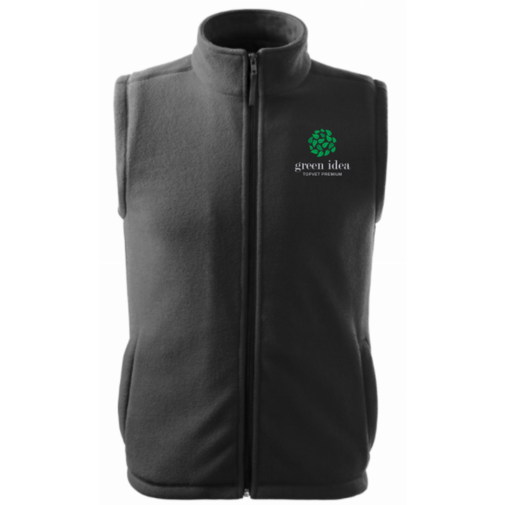 Fleece gray vest - Green idea